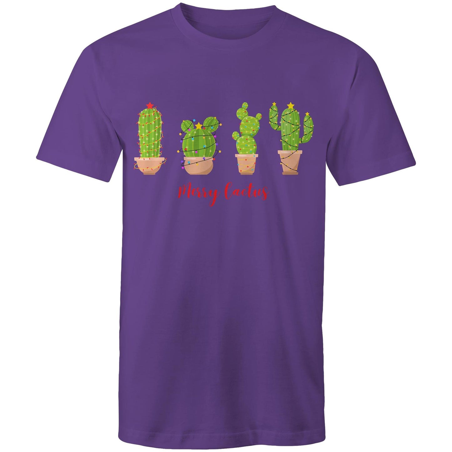 Merry Cactus - Mens T-Shirt Purple Christmas Mens T-shirt Merry Christmas