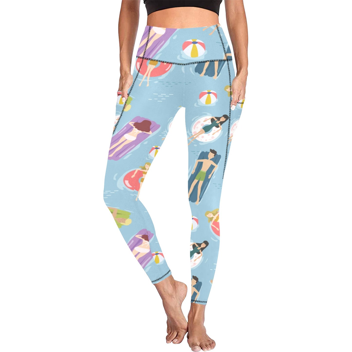 Beach Float - Women's Leggings with Pockets Women's Leggings with Pockets S - 2XL Printed Offshore Summer