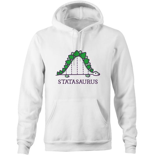 Statasaurus - Pocket Hoodie Sweatshirt White Hoodie animal Maths Science