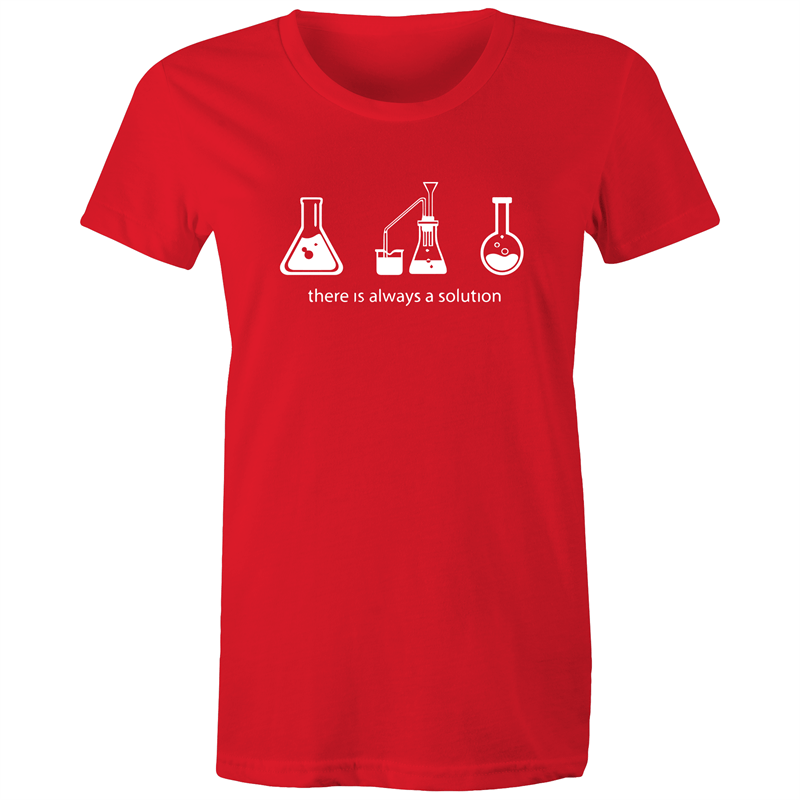 There Is Always A Solution - Women's T-shirt Red Womens T-shirt Science Womens