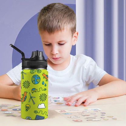 Go Green - Kids Water Bottle with Chug Lid (12 oz) Kids Water Bottle with Chug Lid Environment