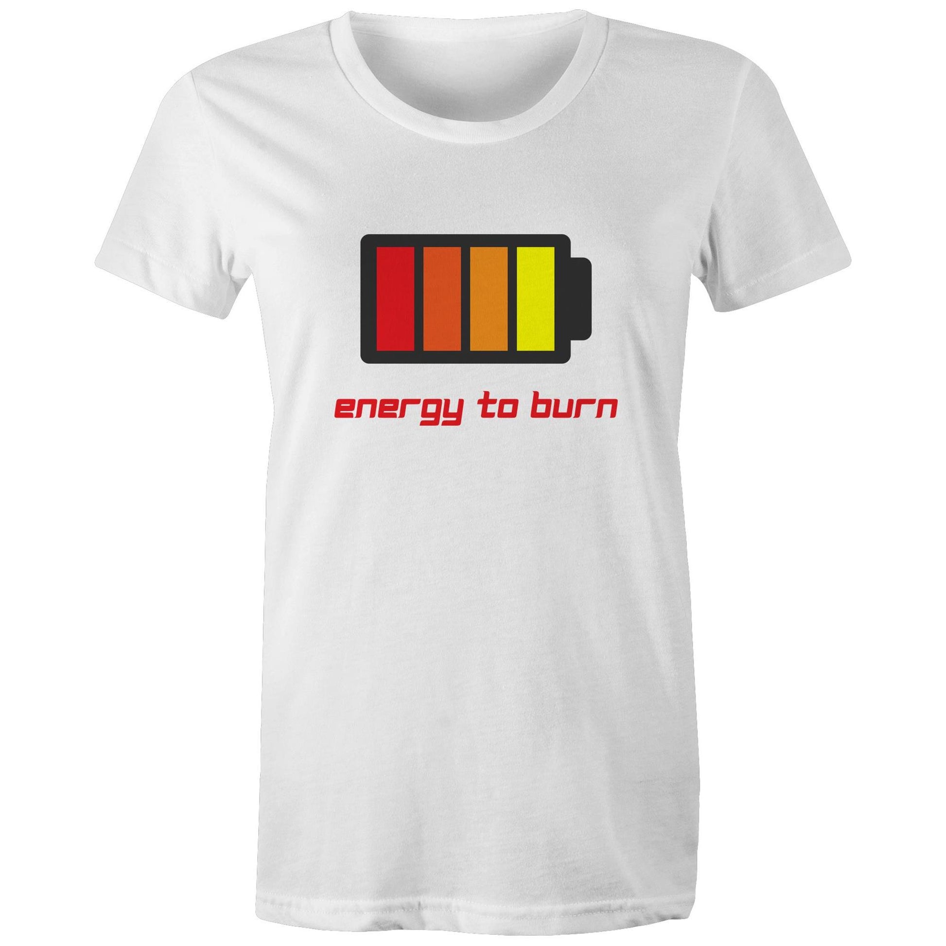 Energy To Burn - Womens T-shirt White Womens T-shirt Funny Womens