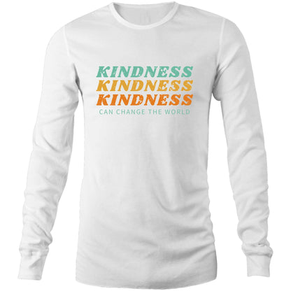 Kindness Can Change The World - Long Sleeve T-Shirt White Unisex Long Sleeve T-shirt Mens Retro Womens