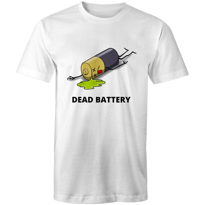 Dead Battery - Mens T-Shirt White Mens T-shirt Funny Mens