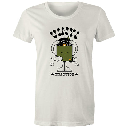 Vinyl Collector - Womens T-shirt Natural Womens T-shirt Music Retro