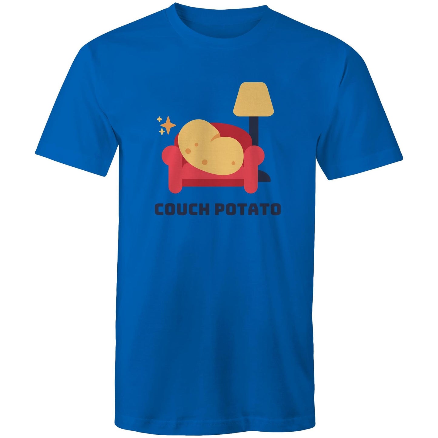 Couch Potato - Mens T-Shirt Bright Royal Mens T-shirt Funny Plants