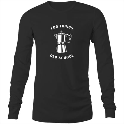 Old School - Long Sleeve T-Shirt Black Unisex Long Sleeve T-shirt Coffee Mens Womens