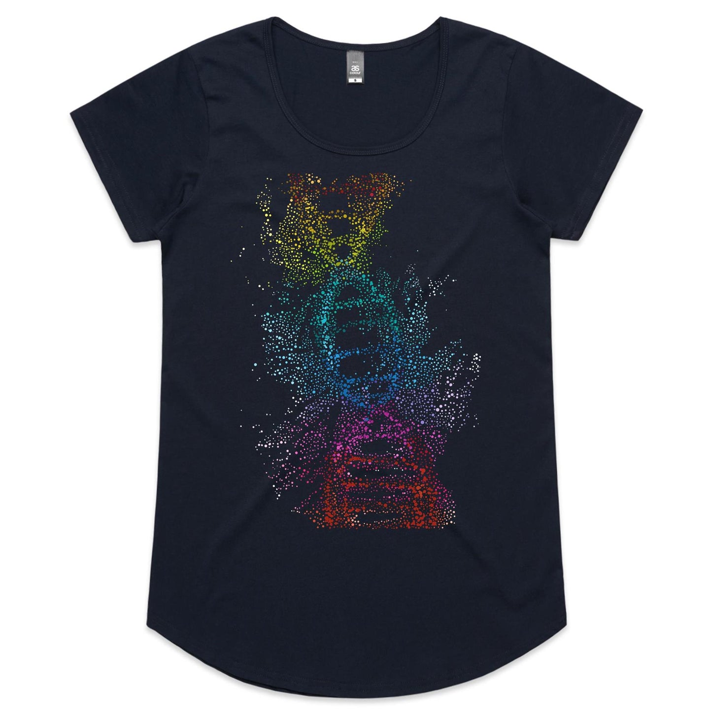 DNA Splatter - Womens Scoop Neck T-Shirt Navy Womens Scoop Neck T-shirt Science Womens