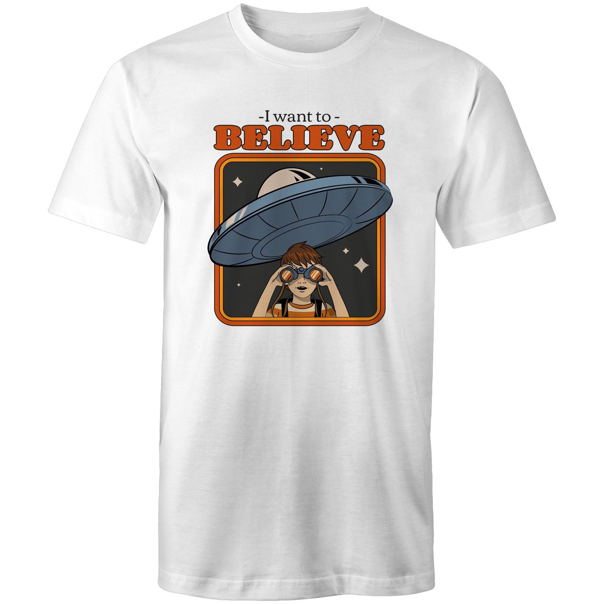 I Want To Believe - Mens T-Shirt White Mens T-shirt Sci Fi