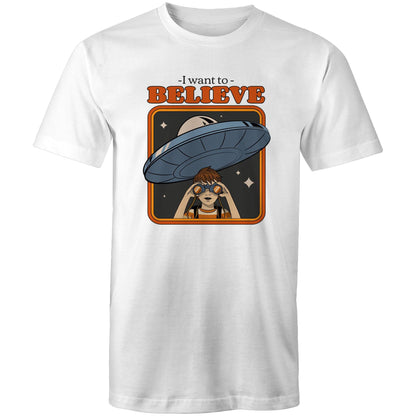 I Want To Believe - Mens T-Shirt White Mens T-shirt Sci Fi