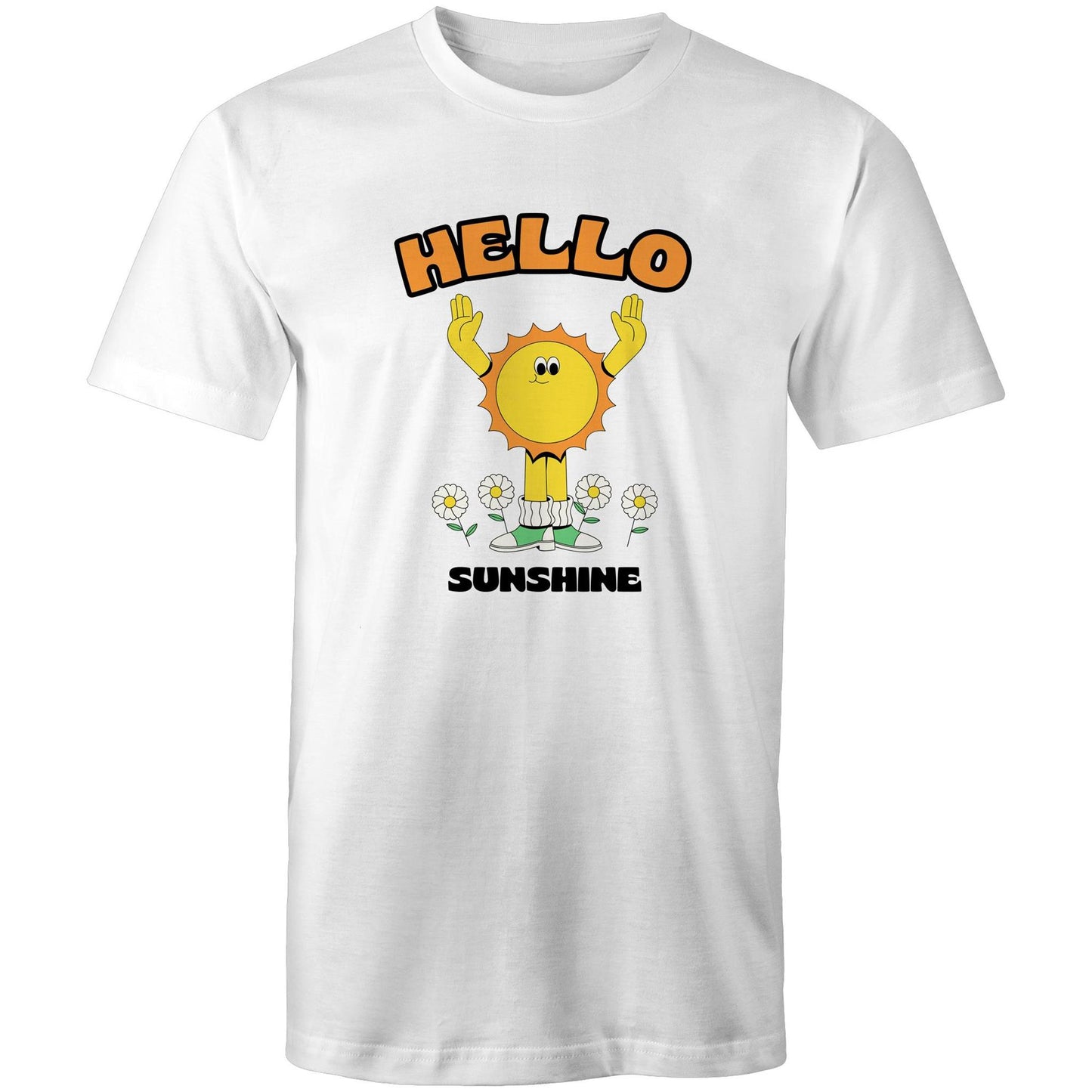 Hello Sunshine - Mens T-Shirt White Mens T-shirt Retro Summer