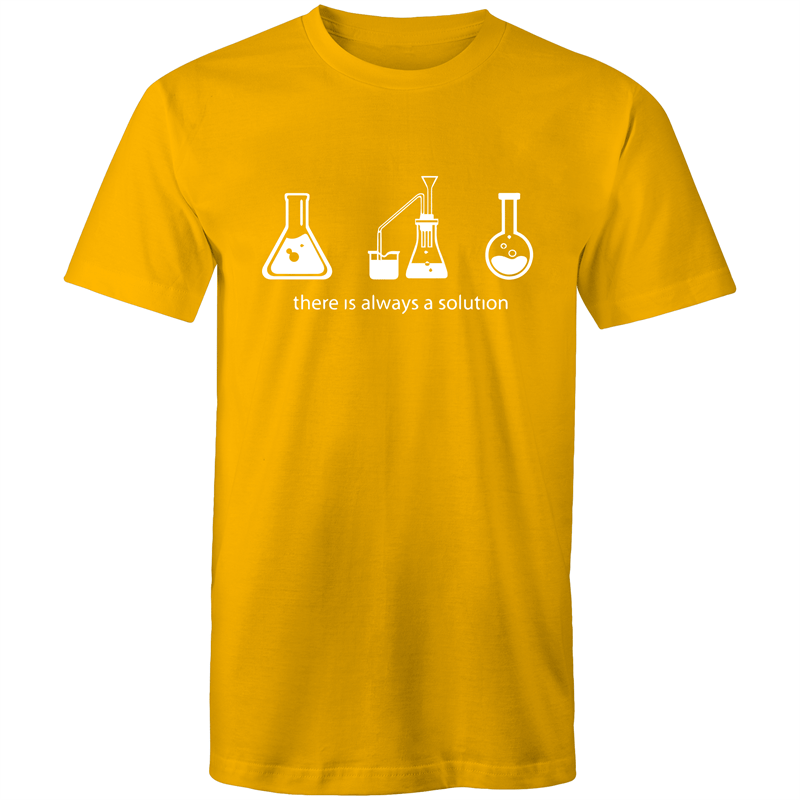 There Is Always A Solution - Mens T-Shirt Gold Mens T-shirt Funny Mens Science