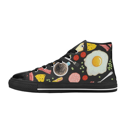 Breakfast Food - High Top Canvas Shoes for Kids Kids High Top Canvas Shoes