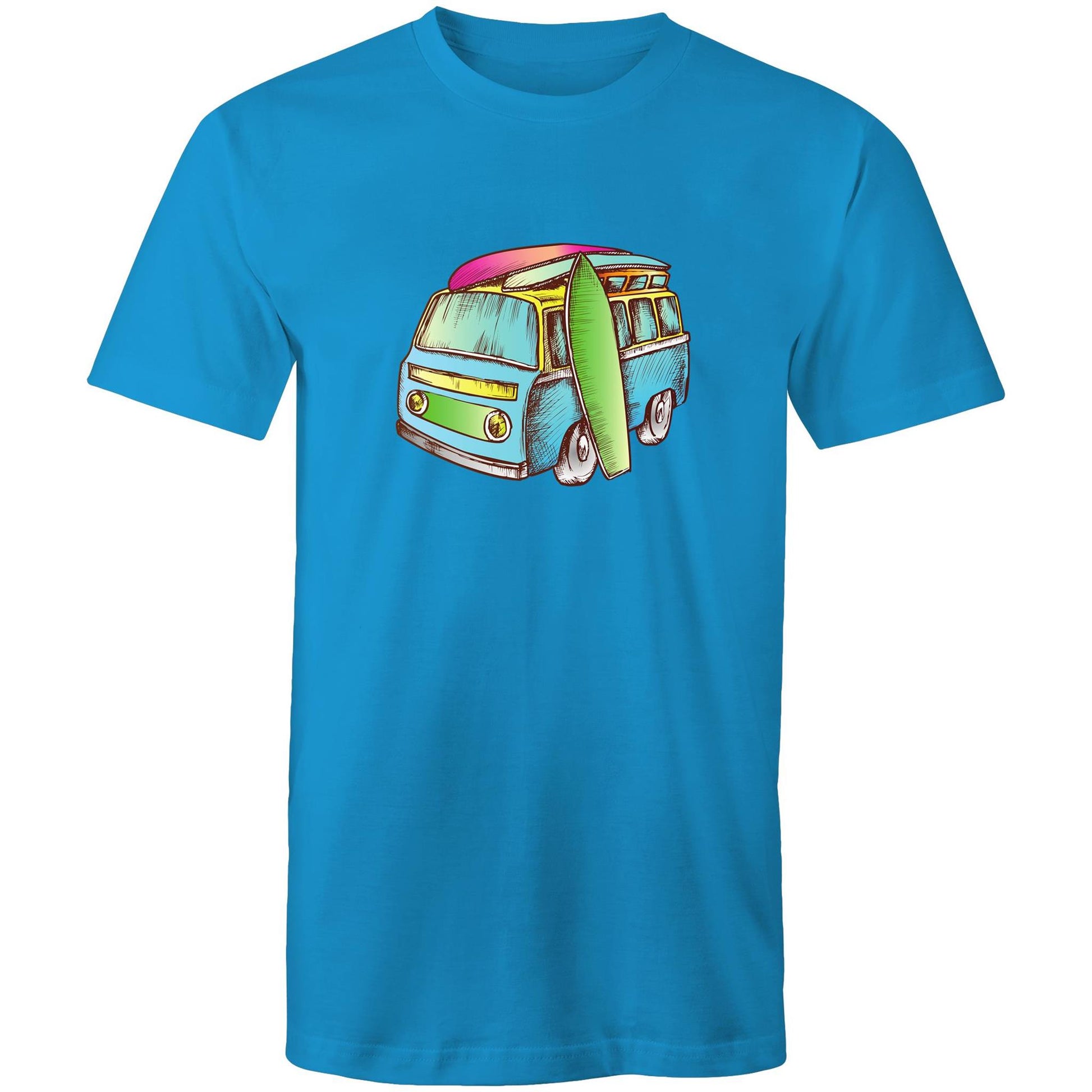 Surf Trip - Mens T-Shirt Arctic Blue Mens T-shirt Mens Retro Summer