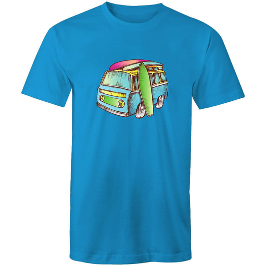 Surf Trip - Mens T-Shirt Arctic Blue Mens T-shirt Mens Retro Summer Surf