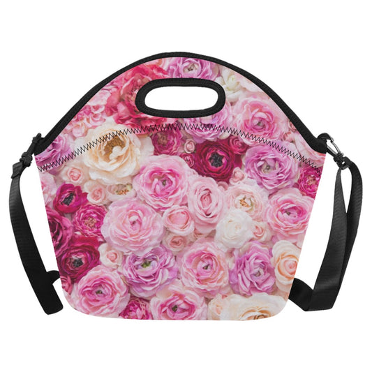 Pink Flowers - Neoprene Lunch Bag/Large Neoprene Lunch Bag/Large Plants
