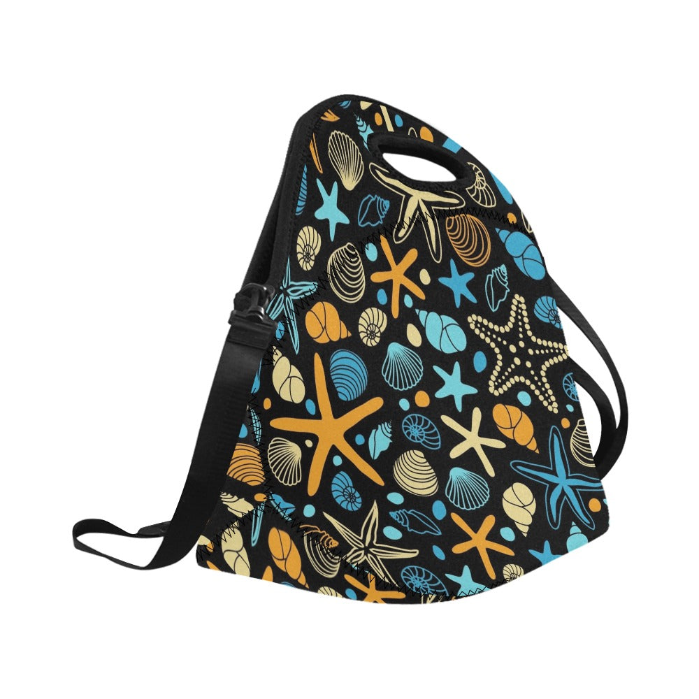 Starfish And Shells - Neoprene Lunch Bag/Large Neoprene Lunch Bag/Large animal Printed Offshore Summer