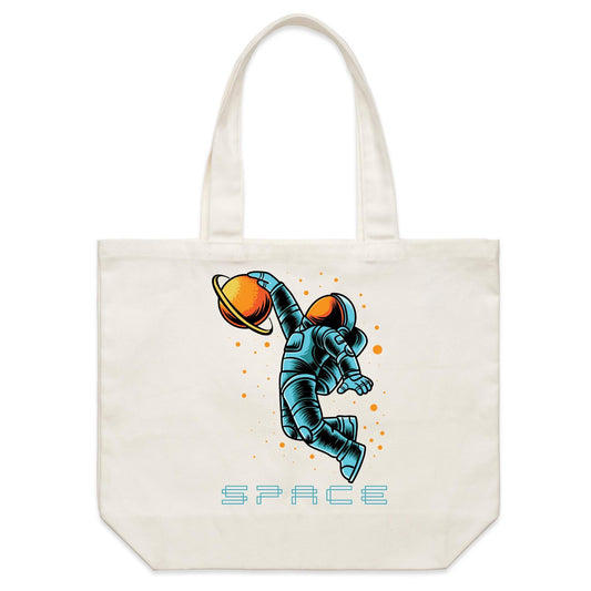 Astronaut Basketball - Shoulder Canvas Tote Bag Default Title Shoulder Tote Bag Space