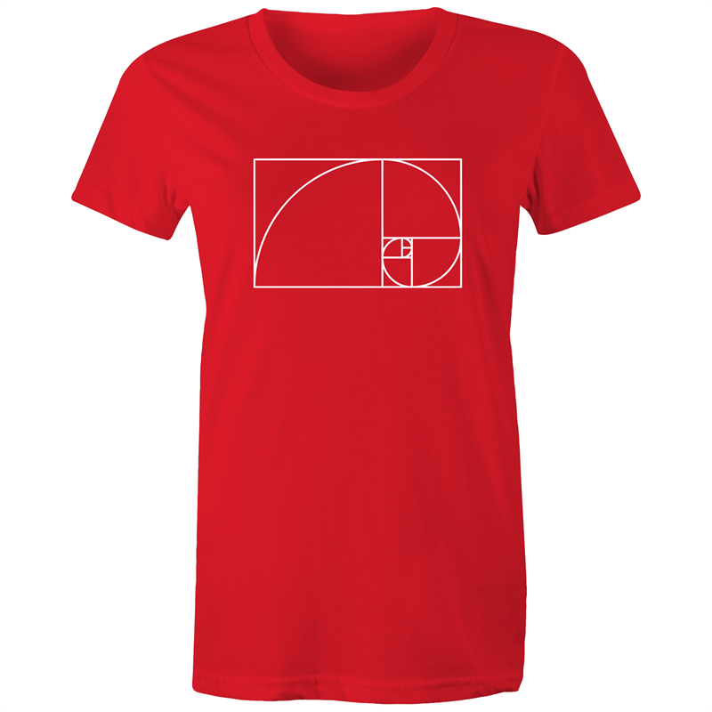 Fibonacci - Women's T-shirt Red Womens T-shirt Maths Science Womens