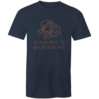 Hermit Crab Introvert - Mens T-Shirt Navy Mens T-shirt animal Funny Mens