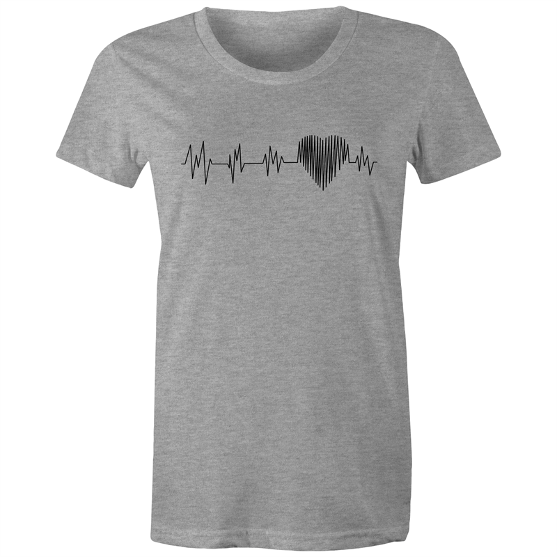 Heartbeat - Women's T-shirt Grey Marle Womens T-shirt Womens