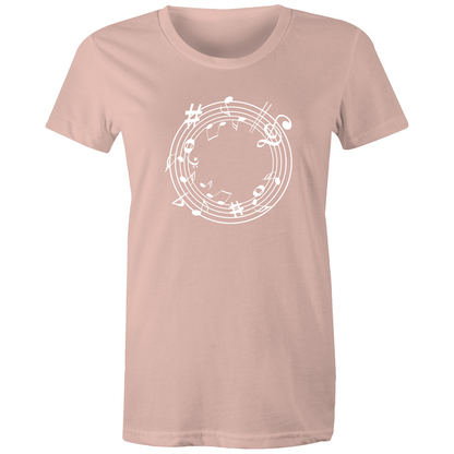 Music Circle - Women's T-shirt Pale Pink Womens T-shirt Music Womens