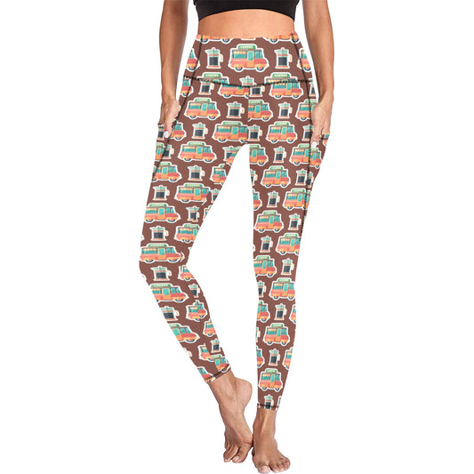 Coffee Van - Women's Leggings with Pockets Women's Leggings with Pockets S - 2XL Coffee Printed Offshore