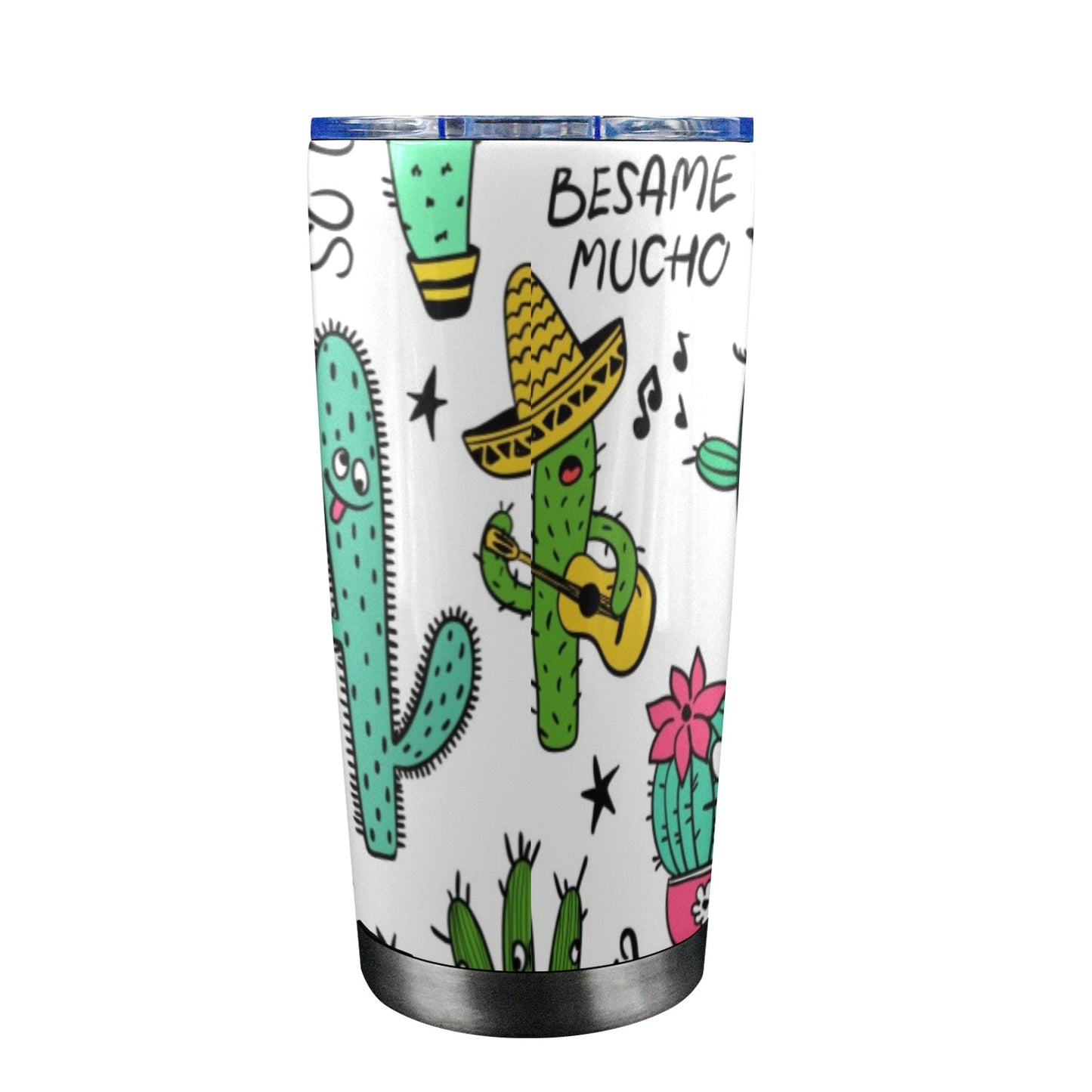 Chatty Cactus - 20oz Travel Mug with Clear Lid Clear Lid Travel Mug