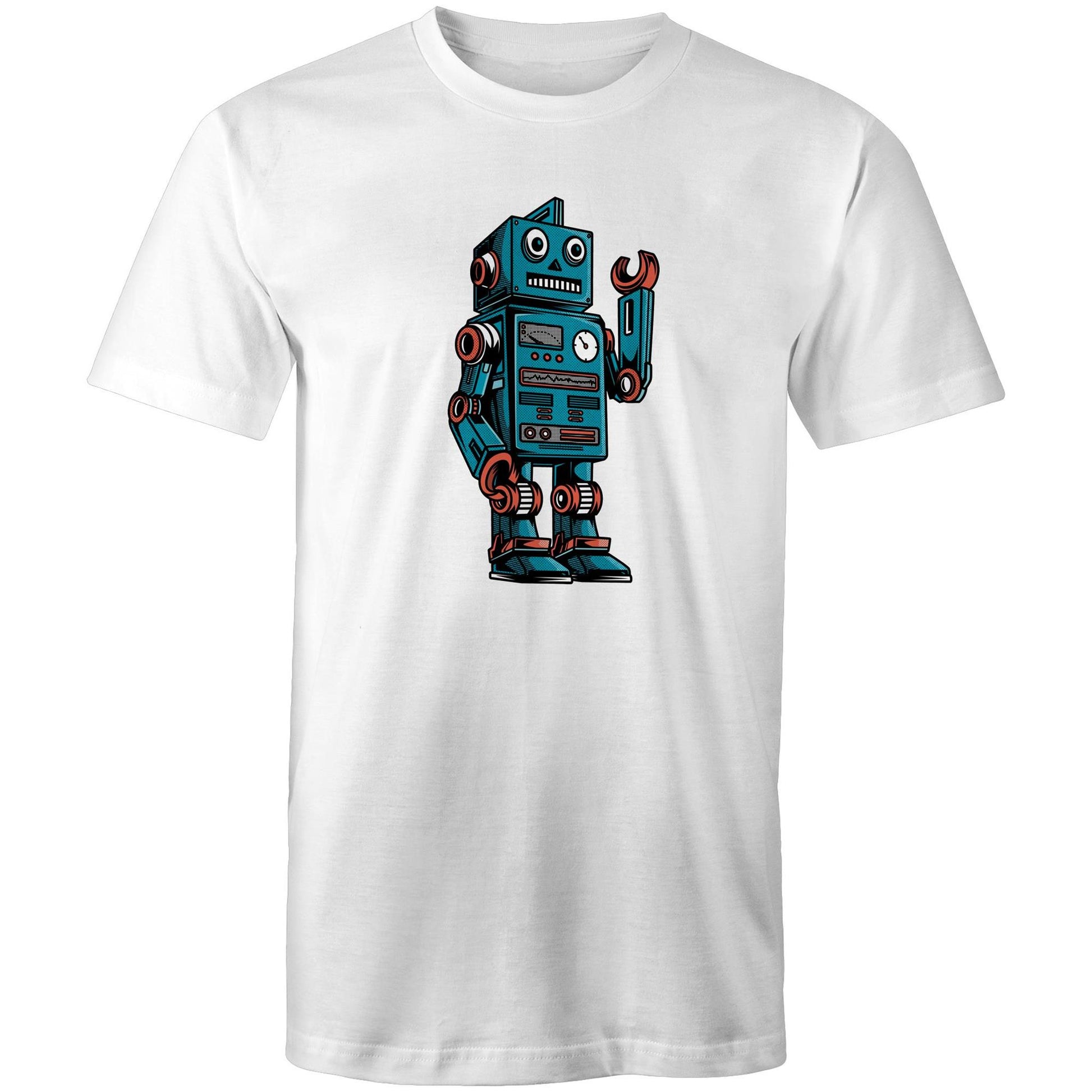Robot - Mens T-Shirt White Mens T-shirt Sci Fi