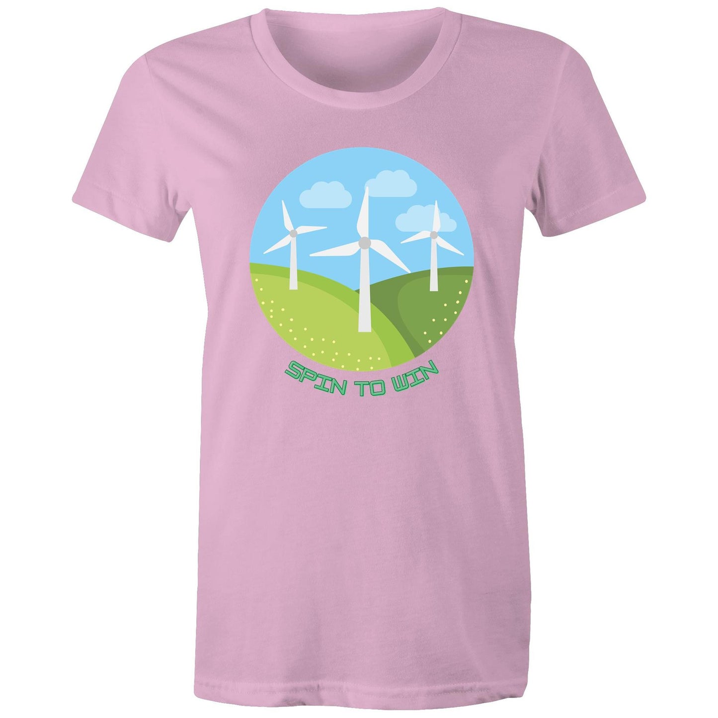 Spin To Win - Womens T-shirt Pink Womens T-shirt Environment Womens