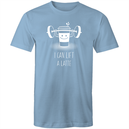 I Can Lift A Latte - Short Sleeve T-shirt Carolina Blue Fitness T-shirt Fitness Mens Womens