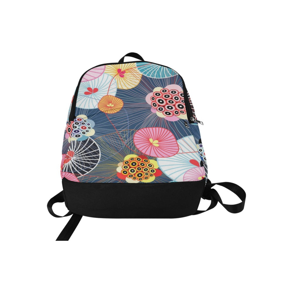 Abstract Floral - Fabric Backpack for Adult Adult Casual Backpack