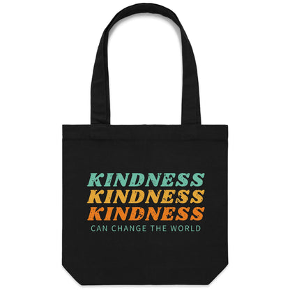 Kindness Can Change The World - Canvas Tote Bag Black One-Size Tote Bag Motivation