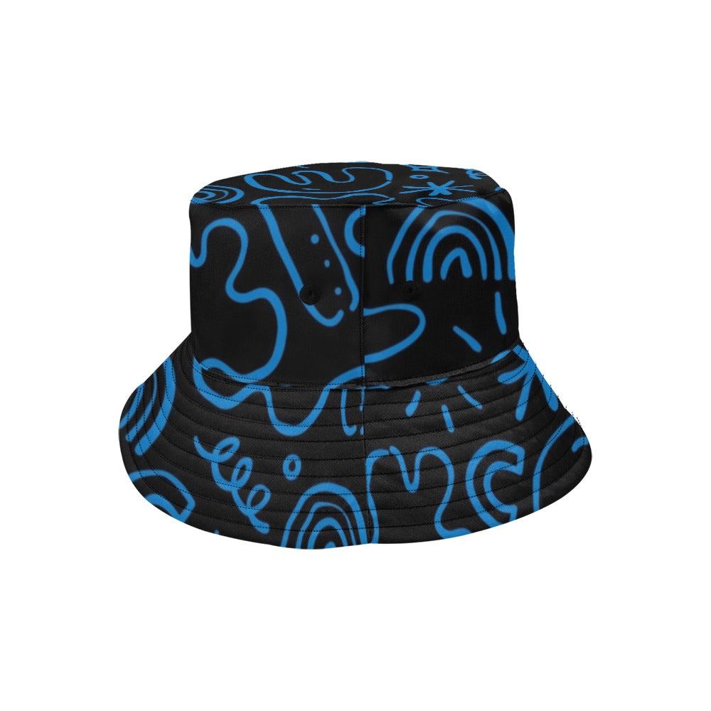 Blue Squiggle - Bucket Hat for Men All Over Print Bucket Hat for Men