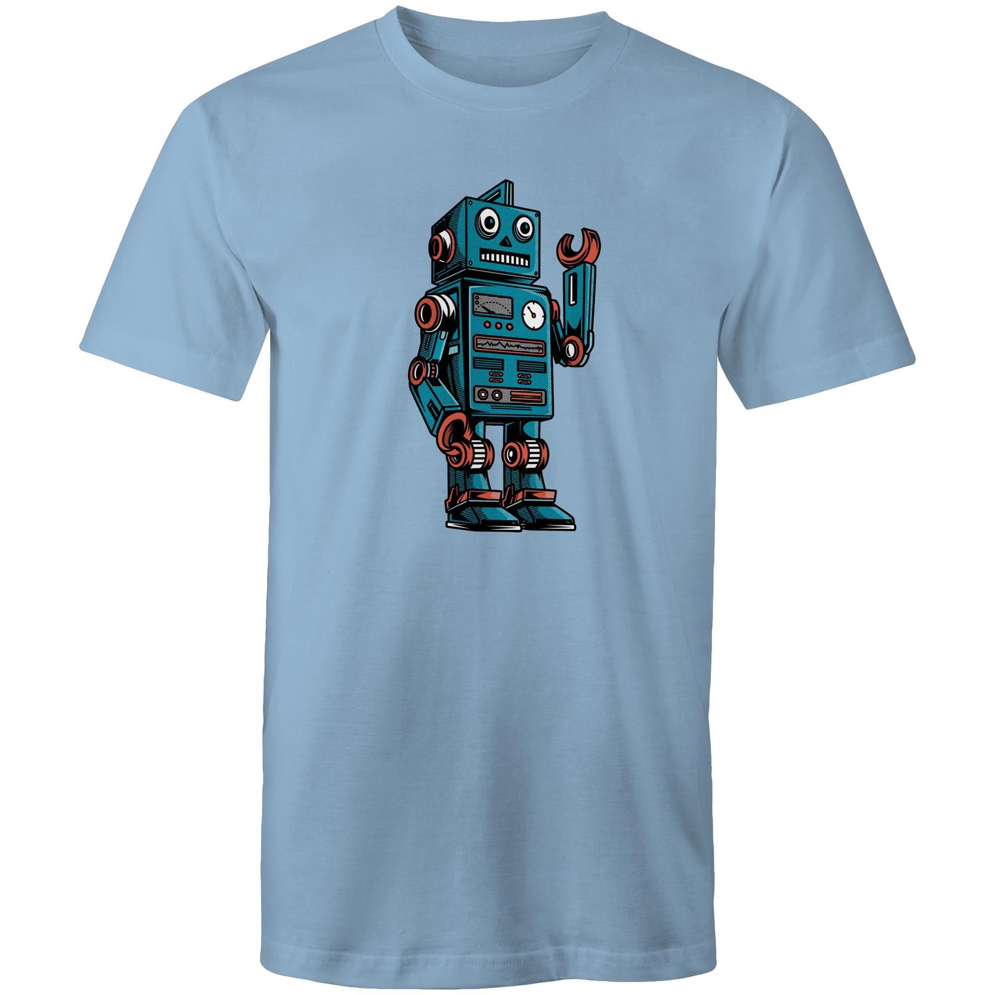 Robot - Mens T-Shirt Carolina Blue Mens T-shirt Sci Fi