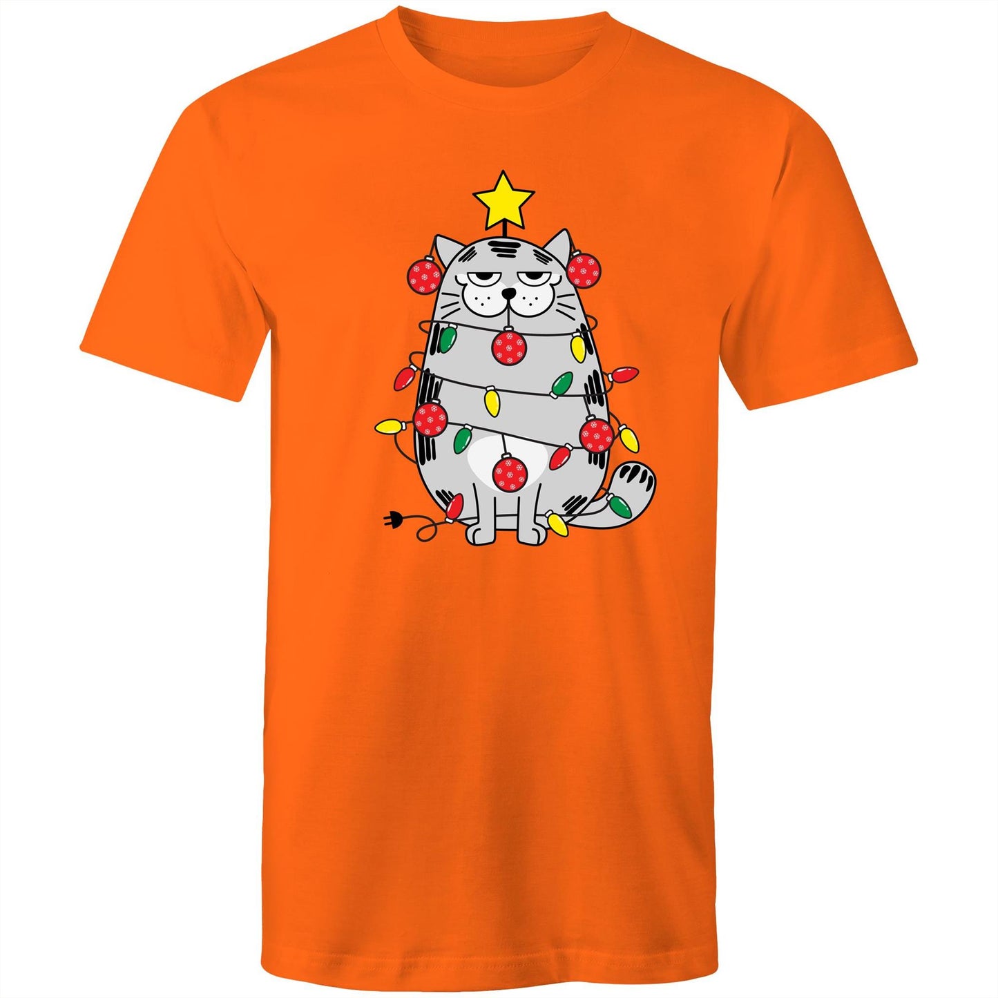 Christmas Cat - Mens T-Shirt Orange Christmas Mens T-shirt Merry Christmas