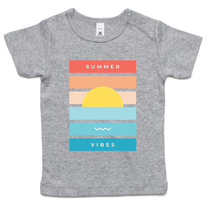 Summer Vibes - Baby T-shirt Grey Marle Baby T-shirt kids Summer