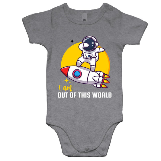 I Am Out Of This World - Baby Bodysuit Grey Marle Baby Bodysuit Space