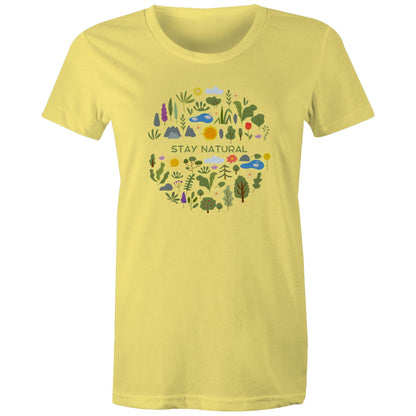 Stay Natural - Womens T-shirt Yellow Womens T-shirt Environment Plants