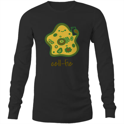 Cell-fie Long Sleeve T-Shirt Black Unisex Long Sleeve T-shirt Science