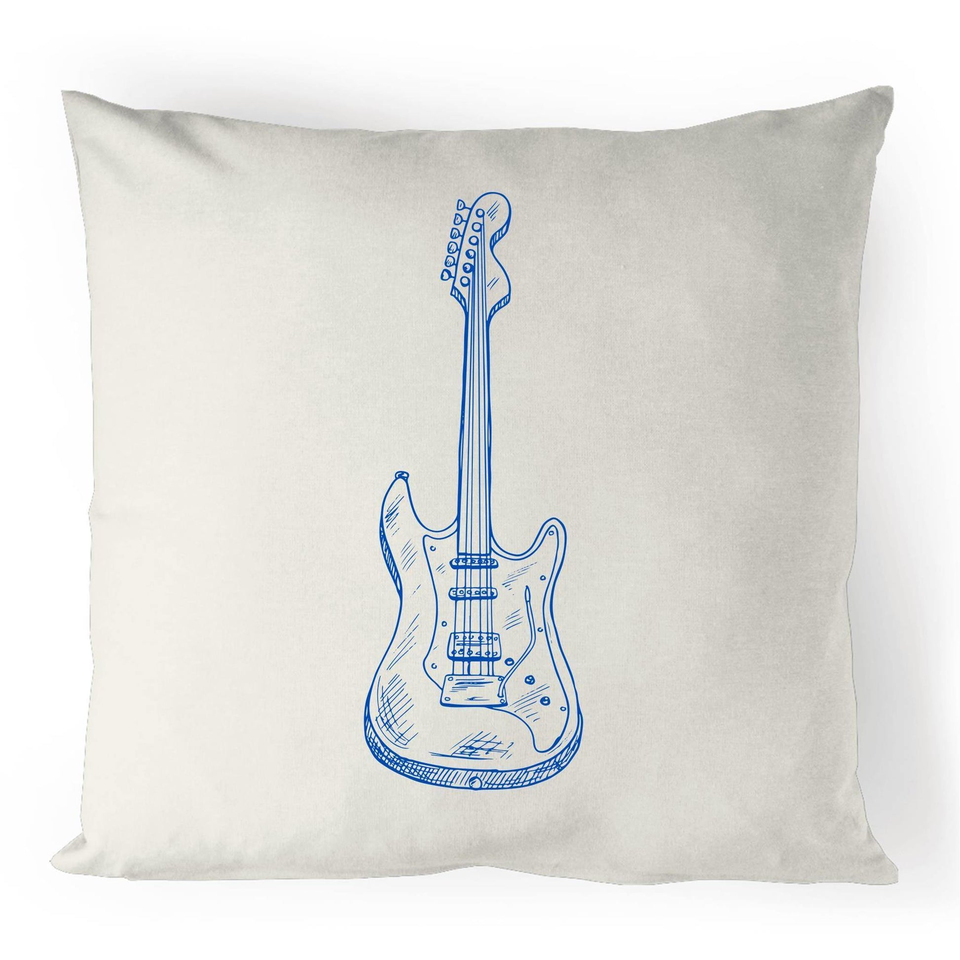 Guitar - 100% Linen Cushion Cover Natural One-Size Linen Cushion Cover Music