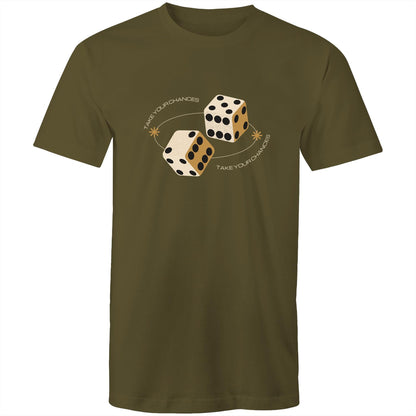 Dice, Take Your Chances - Mens T-Shirt Army Green Mens T-shirt Games