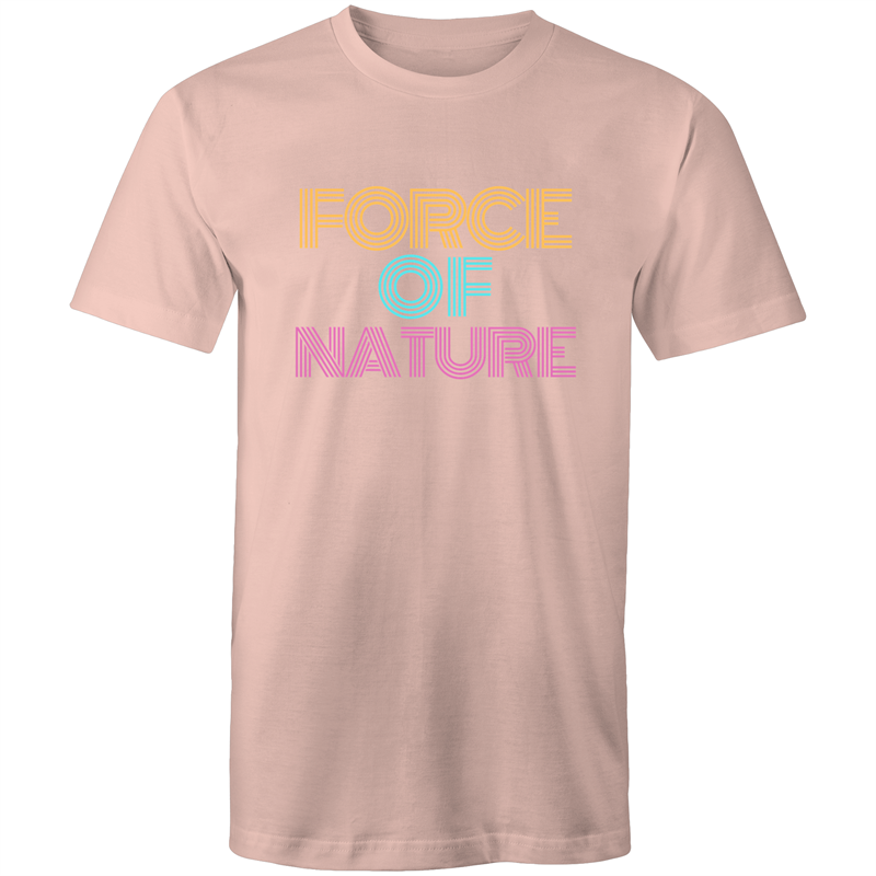Force Of Nature - Short Sleeve T-shirt Pale Pink Fitness T-shirt Fitness Mens Womens