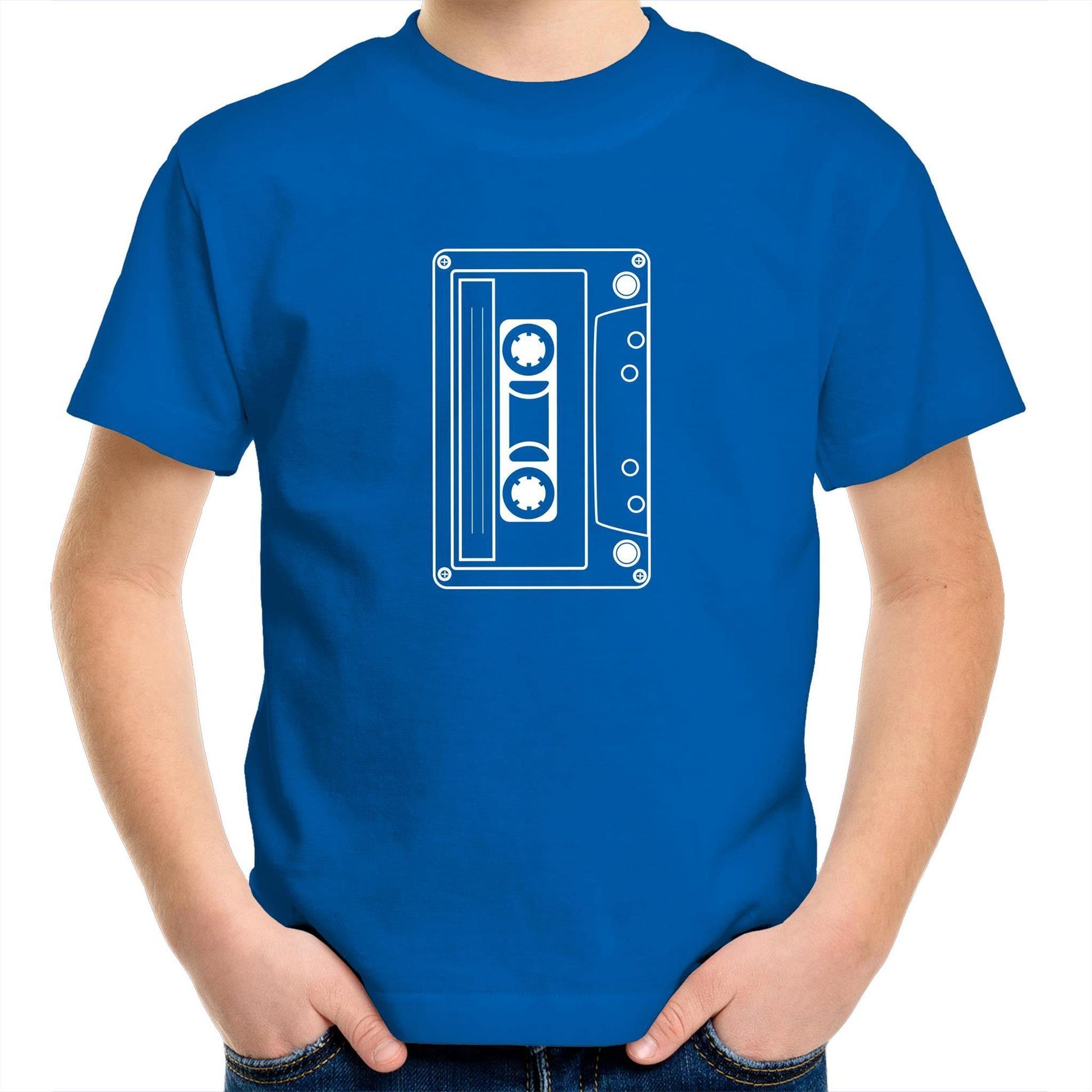 Cassette - Kids Youth Crew T-Shirt Bright Royal Kids Youth T-shirt Music Retro