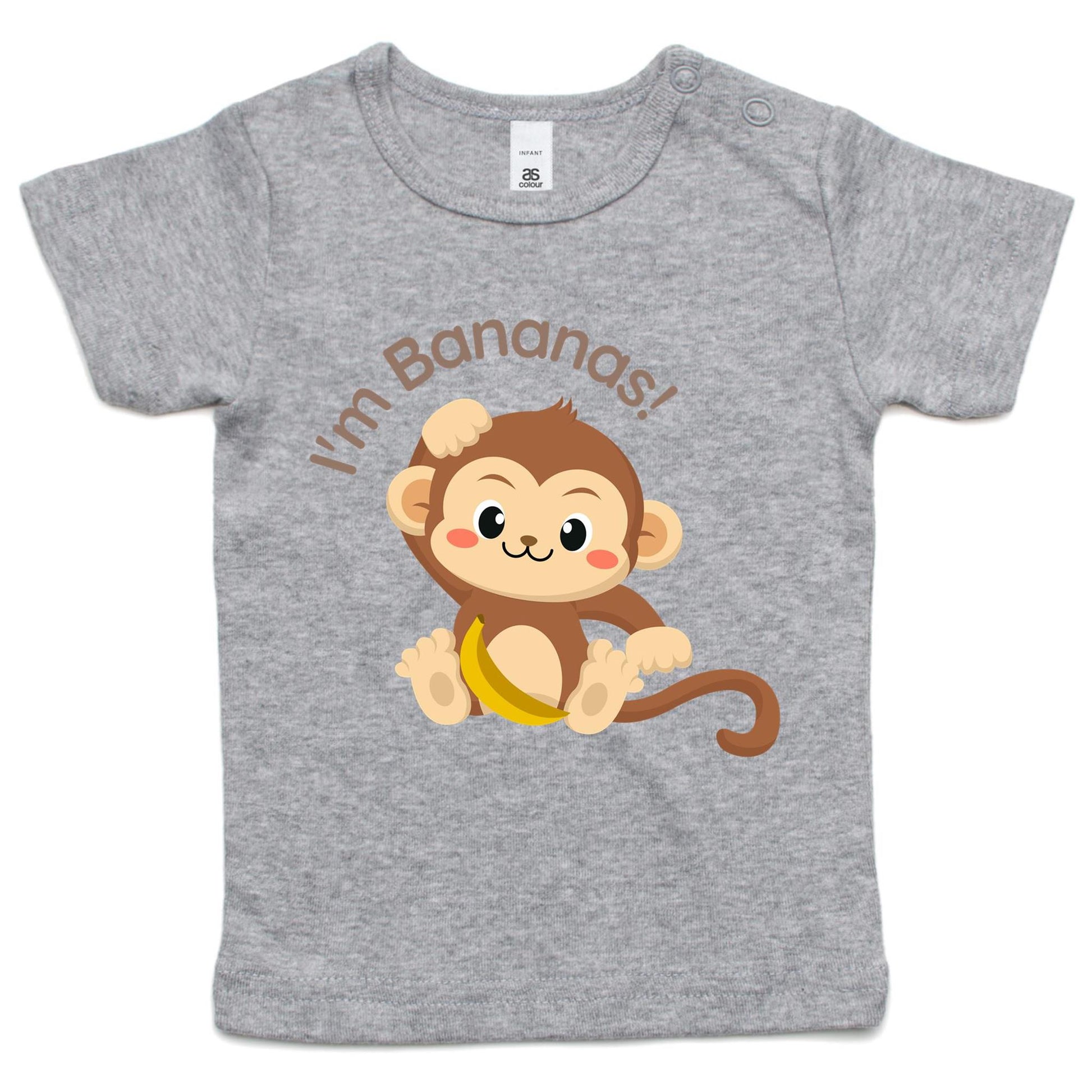 I'm Bananas - Baby T-shirt Grey Marle Baby T-shirt animal