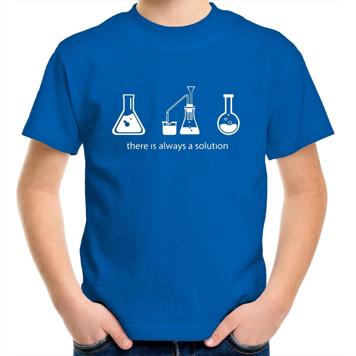 There Is Always A Solution - Kids Youth Crew T-Shirt Bright Royal Kids Youth T-shirt Science