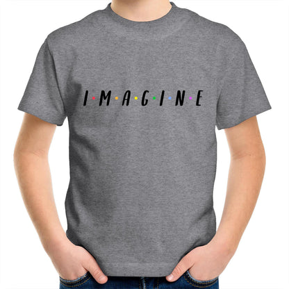 Imagine - Kids Youth Crew T-Shirt Grey Marle Kids Youth T-shirt