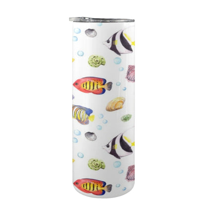 Tropical Fish - 20oz Tall Skinny Tumbler with Lid and Straw 20oz Tall Skinny Tumbler with Lid and Straw