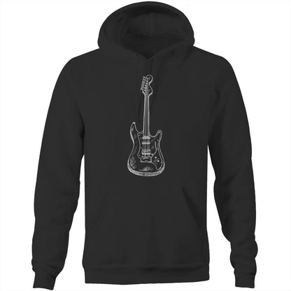Guitar - Pocket Hoodie Sweatshirt Black Hoodie Mens Music Womens