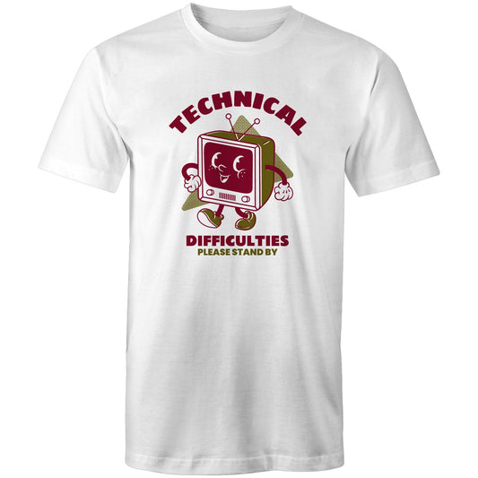Retro TV Technical Difficulties - Mens T-Shirt White Mens T-shirt Retro Tech